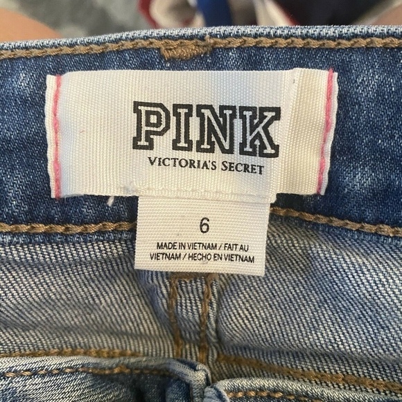 PINK Victoria Secret Cut off Blue Jean Shorts 6 - Picture 3 of 4